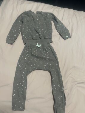 Kids Speckled Charcoal Matching Sweatshirt & Joggers Set